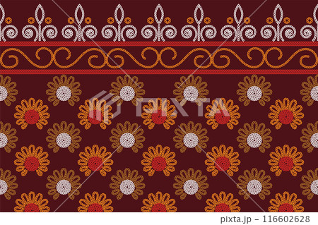Ethnic Pattern. Ethnic India Bhandhani seamless pattern for embroidery, textile decoration and tile design. 116602628