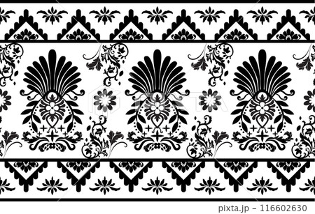 Ethnic Pattern. Ethnic India seamless pattern design oriental style. Damask India Motif. 116602630