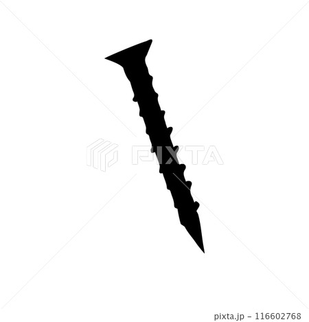 Vector hand drawn screw silhouette Vector hand drawn screw silhouette 116602768