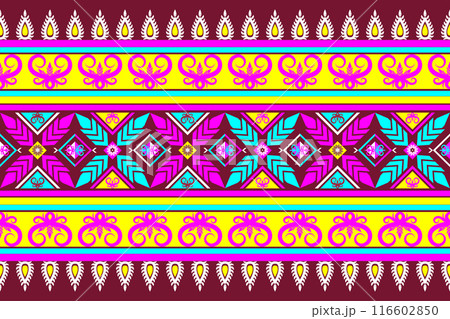Ethnic Pattern. Ethnic India geometric pattern oriental style for tile and textile decoration. 116602850