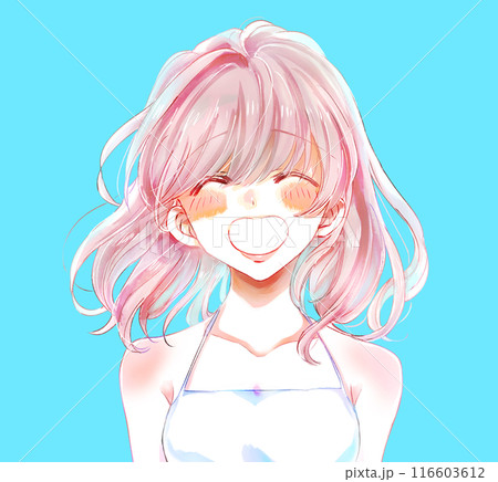 笑顔の女性　夏 116603612