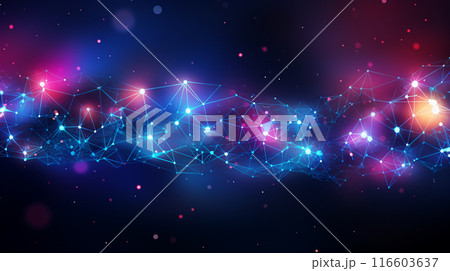 Network Lines Background illustrationModern lines abstract connection networking sending and transmitting data lines pattern background. Generate AI 116603637