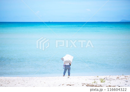海を眺める女性 116604322