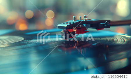 Record Vintage Cartridge Playing Vinyl. Generative AI 116604412