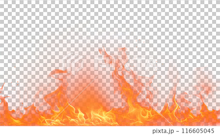 Flame material burning from below with transparent background 116605045