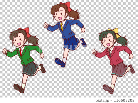 穿校服跑 1a 的女孩 116605208