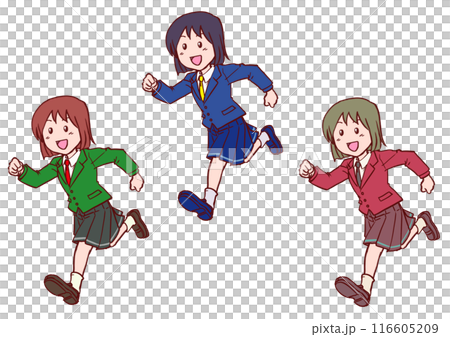 穿著制服跑 1b 的女孩 116605209