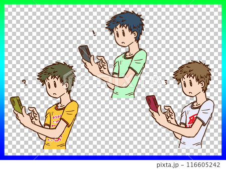 スマホをチェックする_6 スマホをチェックする_6 116605242