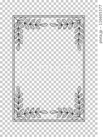 Monochrome leaf simple frame 116605377