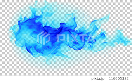 Burning blue flame transparent material 116605382