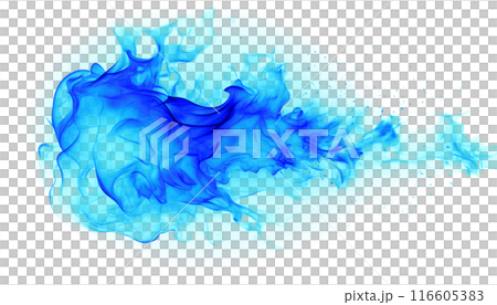 Burning blue flame transparent material 116605383