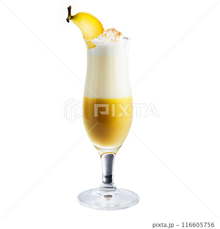Smooth pear juice in a Irish coffee glass a yellow pear with a bite taken Smooth pear juice in a Irish coffee glass a yellow pear with a bite taken 116605756