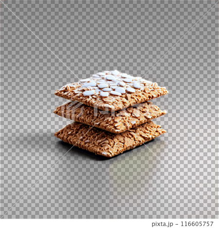 Frosted Mini Wheats a stack of shredded wheat biscuits frosted with a sweet coating angled 116605757