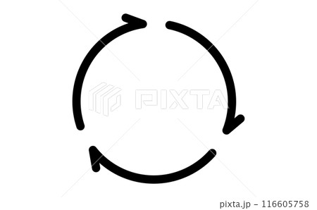 円形のサイクルの線画アイコン 116605758