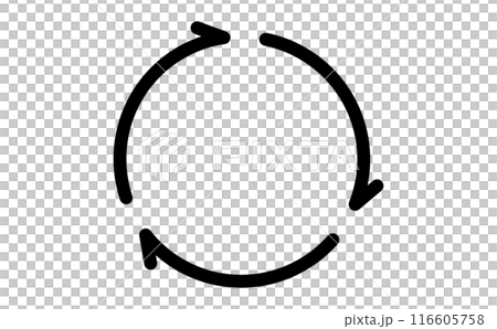 円形のサイクルの線画アイコン 116605758