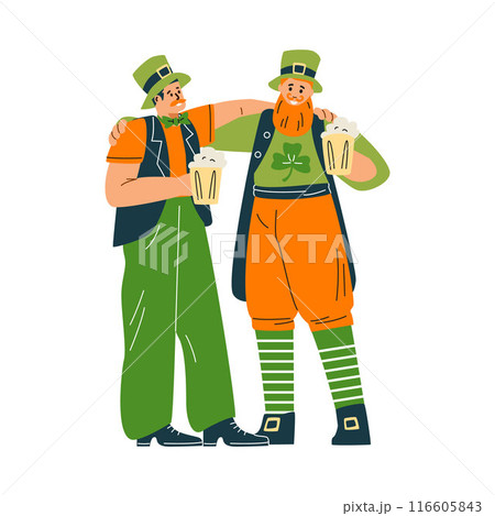 Two men celebrating St. Patrick's Day. 116605843