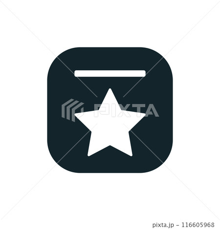 Bookmark icon showing five point star shape 116605968