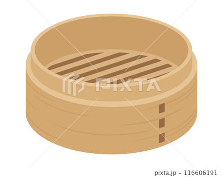 空っぽの中華せいろのイラスト_蒸し器 116606191