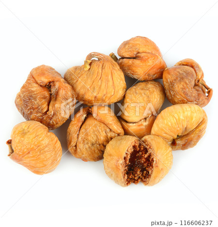 Figs, dried fruit isolated on white. 116606237