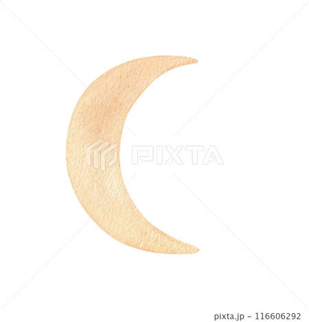 Watercolor illustration of stylized moon isolated Watercolor illustration of stylized moon isolated 116606292