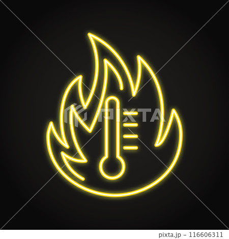 Extreme heat neon line icon Extreme heat neon line icon 116606311