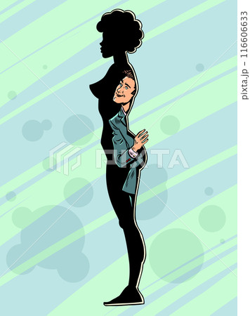 A man peers into the shadow of a naked girl. In pursuit of the ideal type for a relationship. Looking for relationships with the opposite sex. A man peers into the shadow of a naked girl. In pursuit of the ideal type for a relationship. Looking for relationships with the opposite sex. 116606633