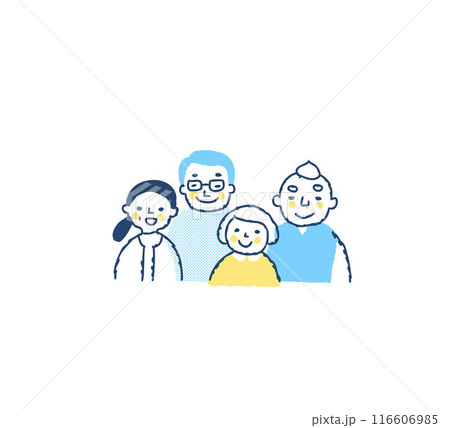 笑顔のシニア4人 上半身 116606985