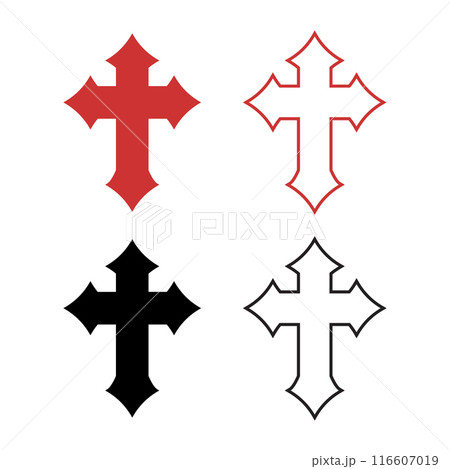 medieval coat of arms icons. templar cross isolated. Vector illustration 116607019
