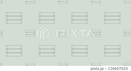 Black line Wooden box icon isolated seamless pattern on green background. Vector Outline Illustration of Storage box, Template for Web page background, Textile and Fabric Print, Wallpaper, Cover 116607020