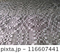 Handmade homespun fabric in an old rustic ethnic style. Traditional warm handmade texture effect. 116607441