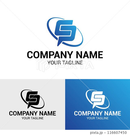 CP PC letter initial logo design template 116607450