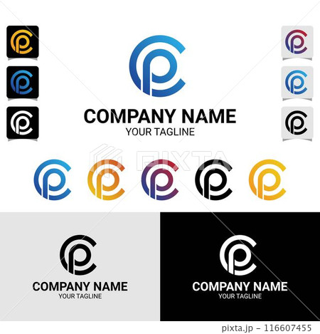 CP Letter Typography Logo CP Letter Typography Logo 116607455