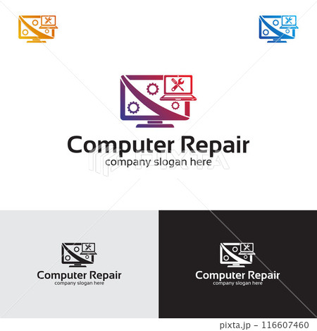 Computer Repair Logo Design Template Computer Repair Logo Design Template 116607460