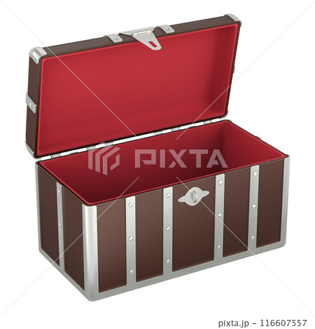 Opened Empty Treasure Chest. 3D rendering 116607557