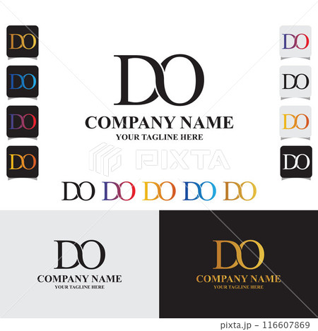 DO letter initials Brand logo Template with gradient color favicon 116607869