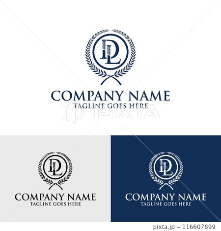 DL letter initial pillar law firm attorney logo 116607899