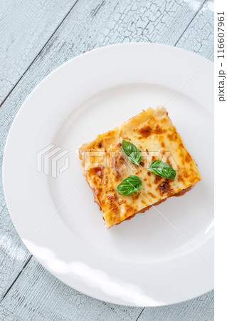 Portion of lasagna Portion of lasagna 116607961