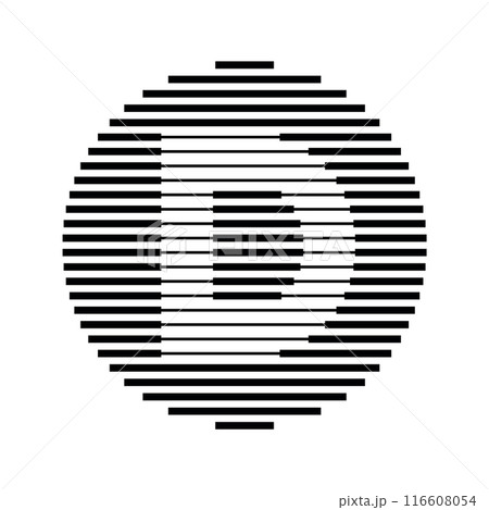Letter D Logo Round Geometric Horizontal Stripe Lines 116608054