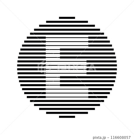 Letter E Logo Round Geometric Horizontal Stripe Lines 116608057