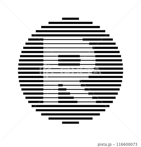 Letter R Logo Round Geometric Horizontal Stripe Lines 116608073