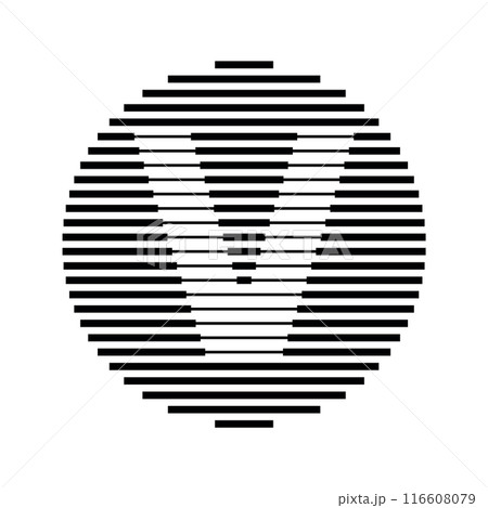 Letter V Logo Round Geometric Horizontal Stripe Lines 116608079