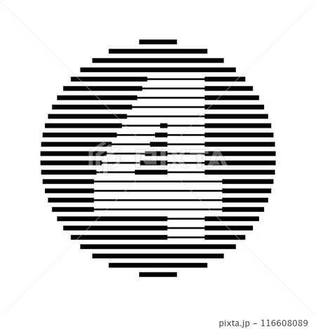 Number 4 Logo Round Geometric Horizontal Stripe Lines 116608089