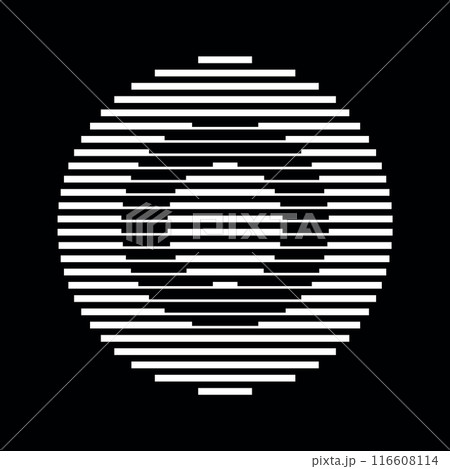 Letter O Logo Round Geometric Horizontal Stripe Lines 116608114