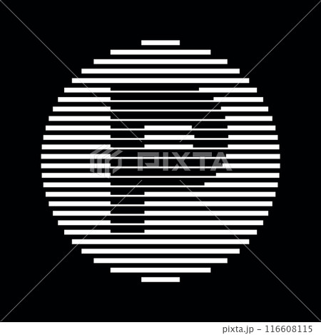 Letter P Logo Round Geometric Horizontal Stripe Lines 116608115