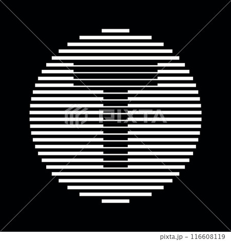 Letter T Logo Round Geometric Horizontal Stripe Lines Letter T Logo Round Geometric Horizontal Stripe Lines 116608119