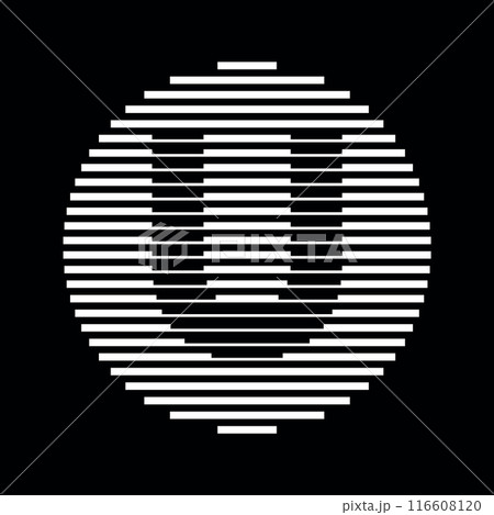 Letter U Logo Round Geometric Horizontal Stripe Lines 116608120