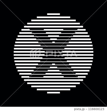 Letter X Logo Round Geometric Horizontal Stripe Lines Letter X Logo Round Geometric Horizontal Stripe Lines 116608123