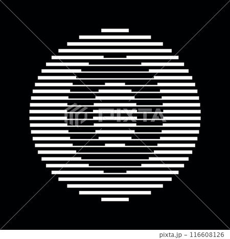Number 0 Logo Round Geometric Horizontal Stripe Lines 116608126
