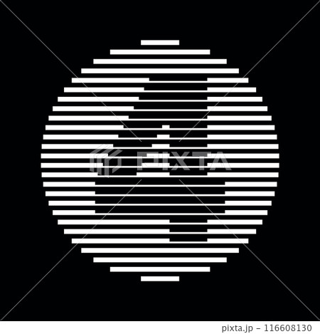 Number 4 Logo Round Geometric Horizontal Stripe Lines Number 4 Logo Round Geometric Horizontal Stripe Lines 116608130