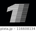 Number 1 Logo Geometric Horizontal Stripe Motion Speed Line Art 116608134